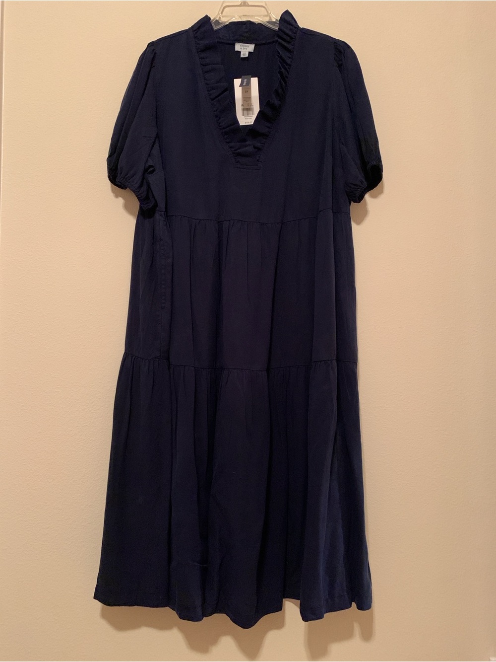 Navy Blue Maxi Short-Sleeve 2X Dress (Belk.com)